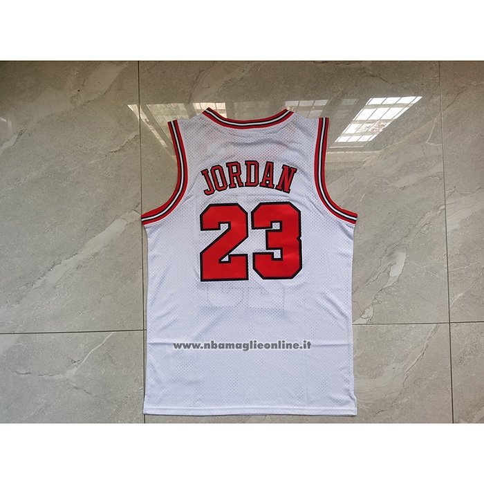 Maglia Chicago Bulls Michael Jordan #23 Mitchell & Ness 1998 NBA Finals Bianco